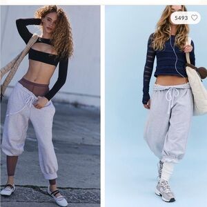Free People cropped Gray Joggers
